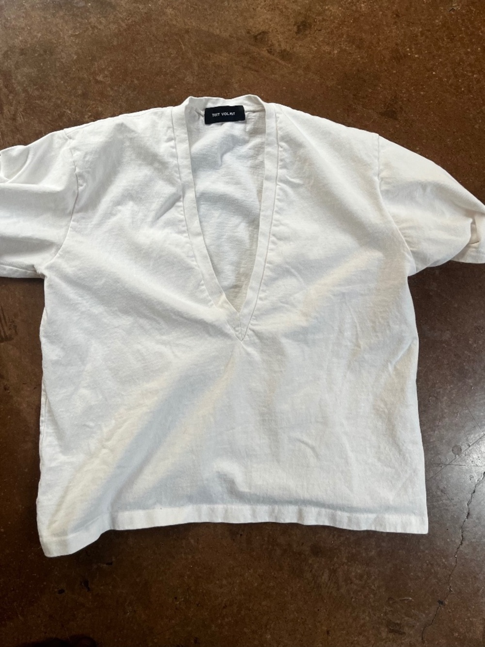 Toit Volant mars tee deep v oversized Small white